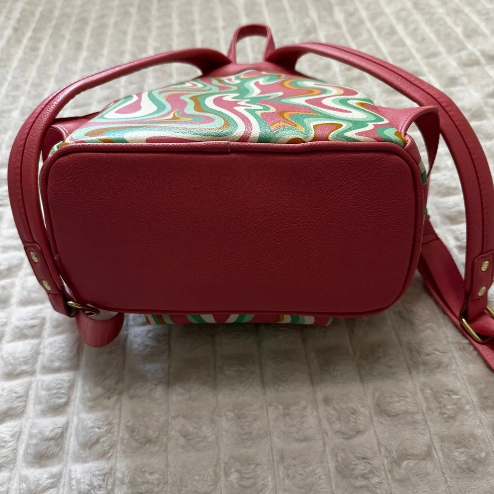 Disney Parks LoungeFly Mickey Mouse Swirl Faux Leather Backpack